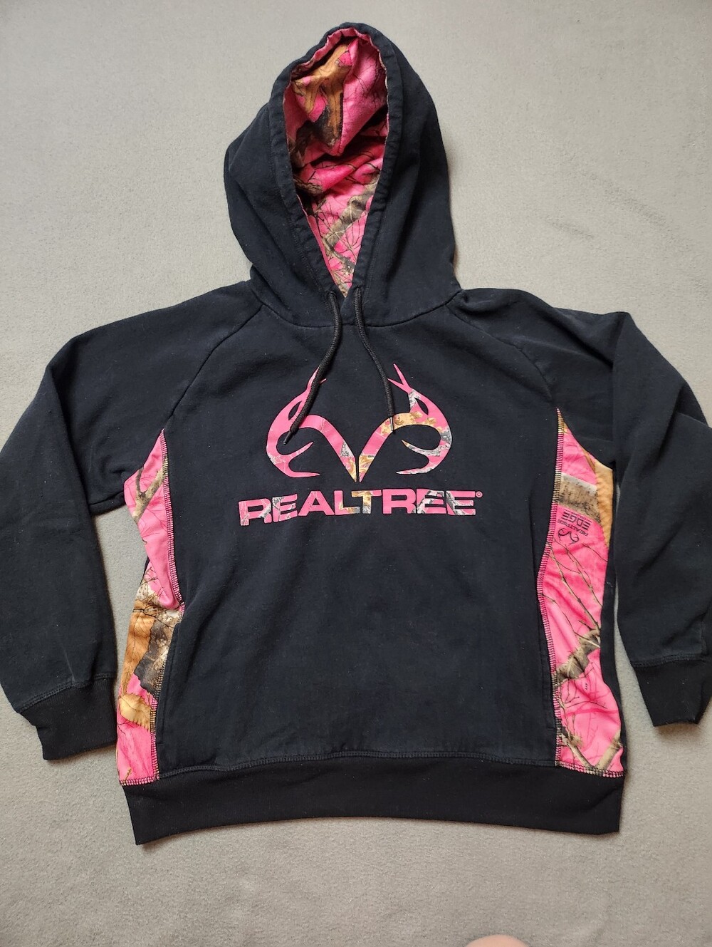 Realtree Women’s Black Pink Camo Hoodie Size S/P